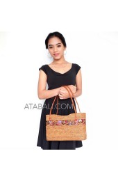 ladies shopping handbags ata rattan ethnic batik lining
